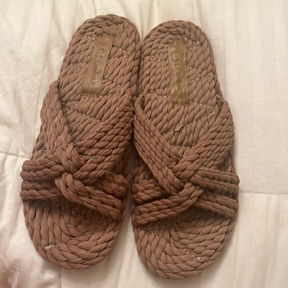 Salt + Umber size 8 Sierra Natural Rope Slide Sandals New